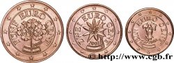 AUSTRIA LOT 1 Cent, 2 Cent, 5 Cent GENTIANE, EDELWEISS, PRIMEVÈRE 2002 MS63