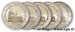 GERMANY lot les 5 ateliers 2 Euro CATHÉDRALE DE COLOGNE 2011 MS63