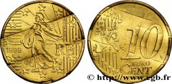 FRANCE 10 Cent Nouvelle Semeuse, premier type (stries fines), difformée 1999 Pessac