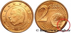BELGIQUE 2 Cent ALBERT II, coin cassé 2000 Bruxelles