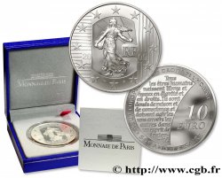 FRANCE Belle Épreuve 10 Euro LA SEMEUSE - CINQUANTIÈME ANNIVERSAIRE DE LA COUR EUROPÉENNE DES DROITS DE L’HOMME 2009 Pessac
