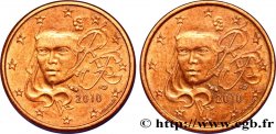FRANCE 1 Cent Euro biface - double face Marianne 2010 AU