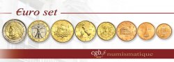 ITALY LOT DE 8 PIÈCES EURO (1 Cent - 2 Euro Dante) 2012 Rome