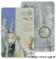 RÉPUBLIQUE DE SAINT- MARIN Coin-Card 2 Euro DOMUS MAGNA - Visite pastorale du pape Benoît XVI à Saint-Marin 2011 Rome