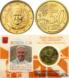 VATICANO Coin-Card (n°12) 50 Cent PAPE FRANÇOIS (+ timbre)
 2016 Rome Rome
