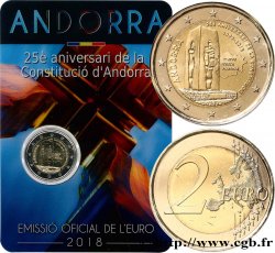 ANDORRA Coin-card 2 Euro 25 ANS DE LA CONSTITUTION D’ANDORRE 2018 