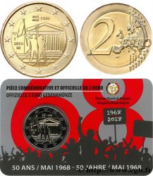 BELGIUM Coin-card 2 Euro 50 ANS MAI 1968 - Version française 2018 Bruxelles
