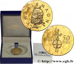 FRANCIA Belle Épreuve 50 Euro or CHARLEMAGNE (1/4 once) 2011 Pessac - Monnaie de Paris