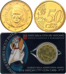 VATIKAN Coin-Card (n°7) 50 Cent PAPE FRANÇOIS (+ timbre)
 2016 Rome