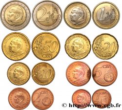 VATIKAN LOT DE 8 PIÈCES EURO (1 Cent - 2 Euro Jean-Paul II) 2002 Rome