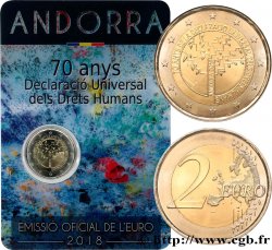 ANDORRE (PRINCIPAUTÉ) Coin-card 2 Euro 70 ANS DE LA DÉCLARATION UNIVERSEL DES DROITS DE L’HOMME 2018 