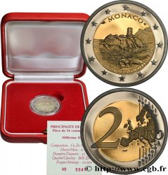 MONACO Belle Épreuve 2 Euro 800 ANS DE LA FONDATION DE LA FORTERESSE DU ROCHER 2015