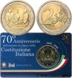 ITALIE Coin-Card 2 Euro 70 ANS DE LA CONSTITUTION ITALIENNE 2018 Rome