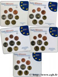 GERMANIA Lot 5 ateliers COFFRETS Euro BRILLANT UNIVERSEL (A, D, F, G, J) 2005 