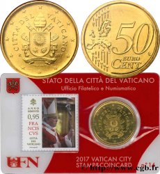 VATIKAN Coin-Card (n°14) 50 Cent ARMOIRIES DU PAPE FRANÇOIS
 2017 Rome