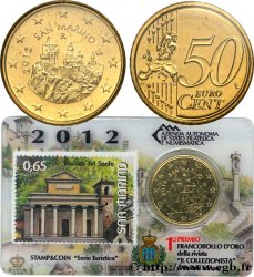 RÉPUBLIQUE DE SAINT- MARIN Coin-Card / Timbre 50 Cent - BASILIQUE DU SAINT 2012 Rome