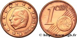BELGIUM 1 Cent ALBERT II, manque de métal 1999 Bruxelles  