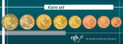 BELGIQUE LOT DE 8 PIÈCES EURO (1 Cent - 2 Euro Albert II) 2008 Bruxelles