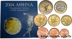 GRECIA LOT DE 8 PIÈCES EURO (1 Cent - 2 Euro JEUX OLYMPIQUES) 2002/2004 n.d.  