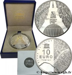 FRANKREICH Belle Épreuve 10 Euro UNESCO - RIVES DE SEINE (Tour Eiffel et Palais de Chaillot) 2014 Pessac