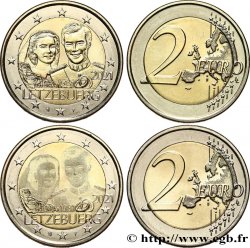LUXEMBOURG LOT de 2 x 2 Euro MARIAGE DU GRAND DUC HENRI - Version Classique et hologramme 2021 SPL