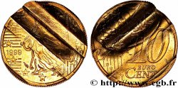 FRANKREICH 10 Cent Nouvelle Semeuse, premier type (stries fines), difformée 1999 Pessac