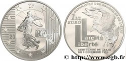 FRANCIA Belle Épreuve 1 Euro 1/2 LA SEMEUSE - CENTENAIRE DE LA LOI DU 9 DÉCEMBRE 1905 2005 