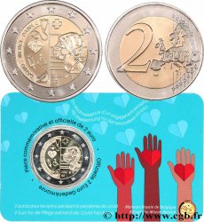 BÉLGICA Coin-card 2 Euro MERCI AU PERSONNEL HOSPITALIER - Version française 2022  