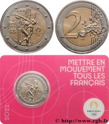 FRANCIA Coin-Card 2 Euro LE GÉNIE JO PARIS 2024 - blister ROUGE 2022 Pessac Pessac