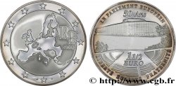 FRANKREICH Belle Épreuve 1 Euro 1/2 EUROPEAN MINTMARK - 50 ANS DU PARLEMENT EUROPÉEN 2008 