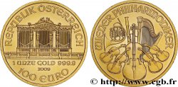 OR, PALLADIUM ET PLATINE INVESTISSEMENT 1 Oz - 100 Euro LE PHILARMONIQUE DE VIENNE 2009 FDC