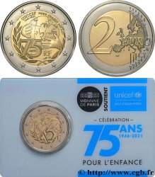 FRANCE Coin-Card 2 Euro 75 ANS DE L’UNICEF 2021 Pessac