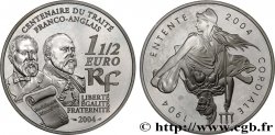 FRANCE Belle Épreuve 1 Euro 1/2 ENTENTE CORDIALE 1904-2004 2004 