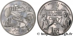 FRANKREICH Belle Épreuve 1 Euro 1/2 VENTE DE LA LOUISIANE AUX USA 2003 