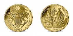 FRANKREICH BELLE EPREUVE 50 Euro (or 1/4 oz) CRÉATION DU GRAND SCEAU DES USA 2022 Pessac - Monnaie de Paris