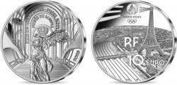 FRANCIA BELLE EPREUVE 10 Euro JO PARIS 2024 - MUSÉE DU LOUVRE 2023 Pessac - Monnaie de Paris