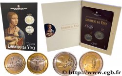 ITALIE BLISTER 1 et 2 Euro LÉONARD DE VINCI 2019 Rome