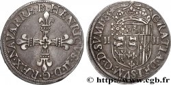 NAVARRE-BÉARN - HENRI III DE NAVARRE, II DE BÉARN Quart d écu TTB+/SUP