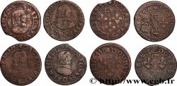 PRINCIPAUTY OF DOMBES - GASTON OF ORLEANS Double tournois, type 8, lot de 4 ex.