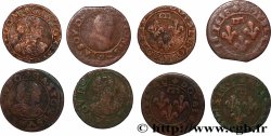 PRINCIPAUTY OF DOMBES - GASTON OF ORLEANS Double tournois, type 8, lot de 4 ex.