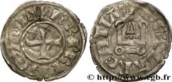 CROISADES - PRINCIPAUTÉ D&nbsp;ACHAÏE - CHARLES II D&nbsp;ANJOU Denier TTB+