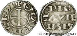 COUNTY OF POITOU - RICHARD CŒUR DE LION Denier XF
