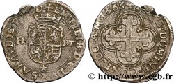 SAVOIE - DUCHÉ DE SAVOIE - EMMANUEL-PHILIBERT DIT &nbsp;TÊTE DE FER&nbsp; Blanc de 4 sols, 1er type (bianco, o da 4 soldi di I tipo)