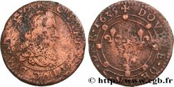 ARDENNES - PRINCIPAUTY OF ARCHES-CHARLEVILLE - CHARLES I OF GONZAGUE Double tournois, col fraisé et soleil au revers