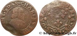 ARDENNES - PRINCIPAUTÉ SOUVERAINE D&nbsp;ARCHES-CHARLEVILLE - CHARLES Ier DE GONZAGUE Double tournois, col fraisé et soleil au revers