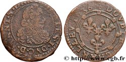ARDENNES - PRINCIPAUTÉ SOUVERAINE D&nbsp;ARCHES-CHARLEVILLE - CHARLES Ier DE GONZAGUE Double tournois, type 17, col en dentelles et soleil au revers
