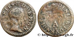 ARDENNES - PRINCIPAUTÉ SOUVERAINE D ARCHES-CHARLEVILLE - CHARLES II DE GONZAGUE Denier tournois, type 3