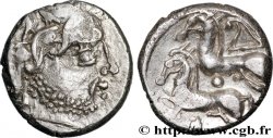 PICTONES / BITURIGES - MID-WESTERN, Unspecified Drachme aux deux chevaux, tête barbue, série C