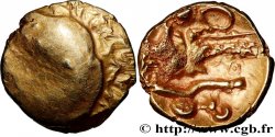 MORINS (Région littorale de la Manche et de la Mer du Nord) Quart de statère au bateau, uniface et revers aux annelets