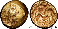 AMBIENS (Région d Amiens) Statère d or uniface, revers aux esses et au globule perlé SUP